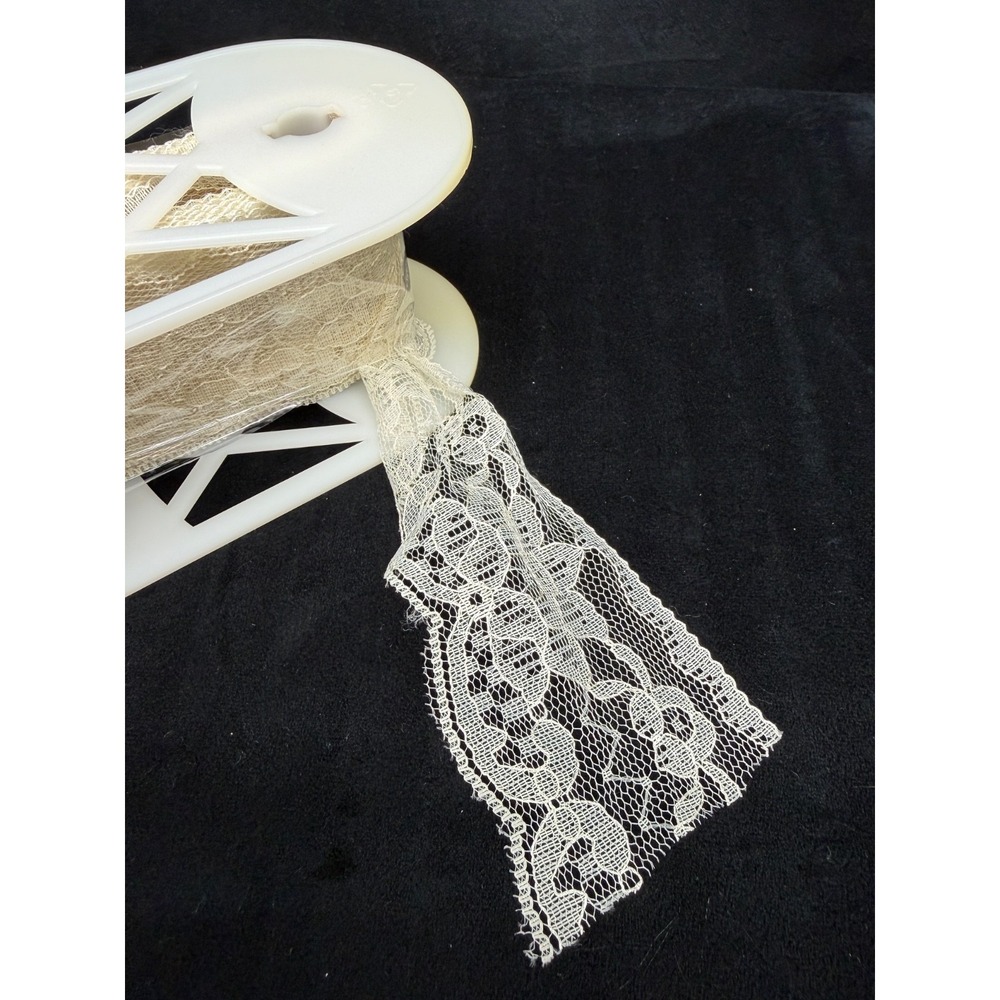 Simplicity Lace Trim Spool Delicate Wedding Dress Trim Ribbon 2.5" W x 12 Yards